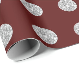 Polka Dots Glitter Zilver Grijs Grijs Bourgogne Ma Cadeaupapier