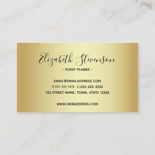 Polka Dots Golden Black Stijlvol Modern Glam Fancy Visitekaartje (Achterkant)