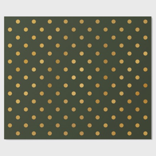 Polka Dots Goud Groen Cali Woodland Salvia Cadeaupapier (Vlak)