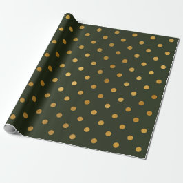 Polka Dots Goud Groen Cali Woodland Salvia Cadeaupapier