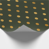 Polka Dots Goud Groen Cali Woodland Salvia Cadeaupapier (Hoek)