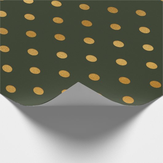 Polka Dots Goud Groen Cali Woodland Salvia Cadeaupapier (Hoek)