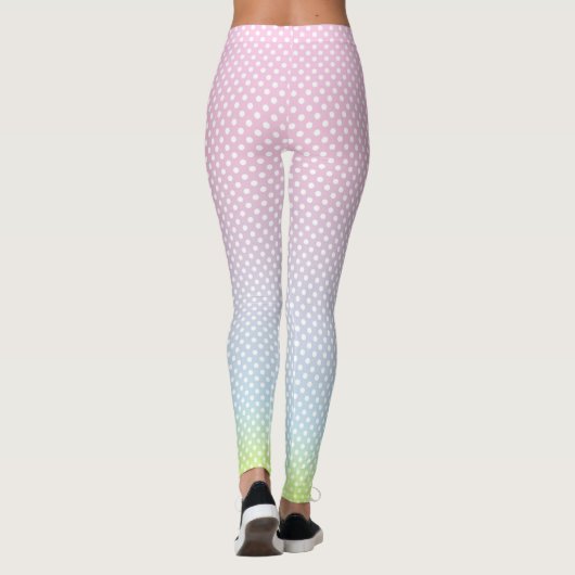 Polka Dots gradiënt roze blauwe gele Leggings (Achterkant)