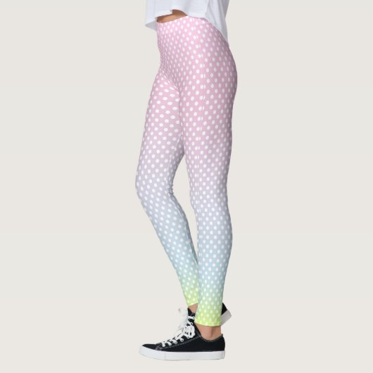 Polka Dots gradiënt roze blauwe gele Leggings (Links)