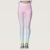 Polka Dots gradiënt roze blauwe gele Leggings (Voorkant)