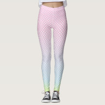 Polka Dots gradiënt roze blauwe gele Leggings