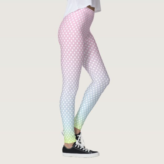 Polka Dots gradiënt roze blauwe gele Leggings (Rechts)