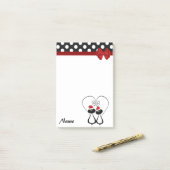 Polka dots grappig Santa cat paar monogram Post-it® Notes (Op bureau)