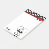 Polka dots grappig Santa cat paar monogram Post-it® Notes (Schuin)