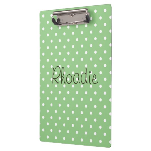 Polka Dots Green en White Klembord (Links)