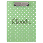 Polka Dots Green en White Klembord (Voorkant)
