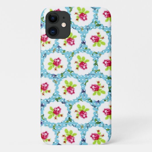  Polka Dots Greenery Red Rose Flowers Case-Mate iPhone Case (Achterkant)