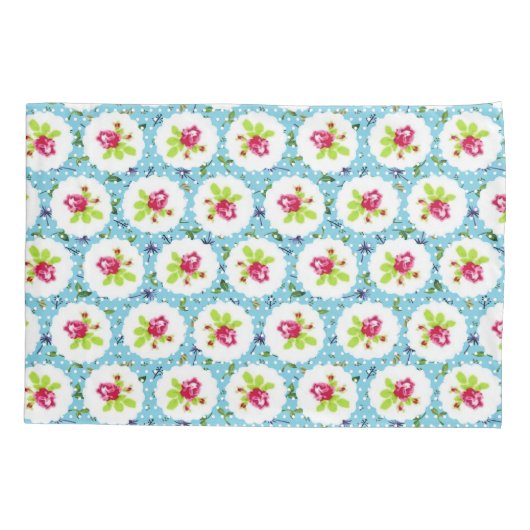  Polka Dots Greenery Red Rose Flowers Kussensloop (Achterkant)