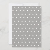 Polka dots grijs wit taupe minimalistische bruilof kaart (Achterkant)