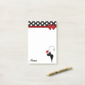 Polka dots grillige grappige kerst kat monogram post-it® notes (Op bureau)