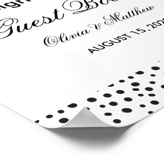 Polka dots. Guest book wedding sign Poster (Hoek)