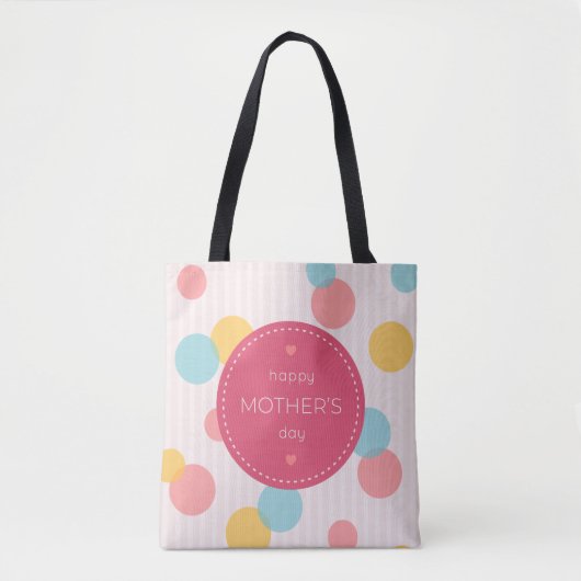Polka Dots Happy Moederdag | CANVAS TAS (Voorkant)