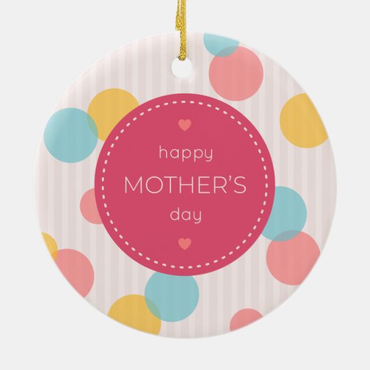 Polka Dots Happy Moederdag | ORNAMENT (Achterkant)