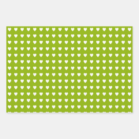 Polka dots hartjes witte appel groen inpakpapier vel (Voorkant 3)