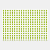 Polka dots hartjes witte appel groen inpakpapier vel (Voorkant 2)