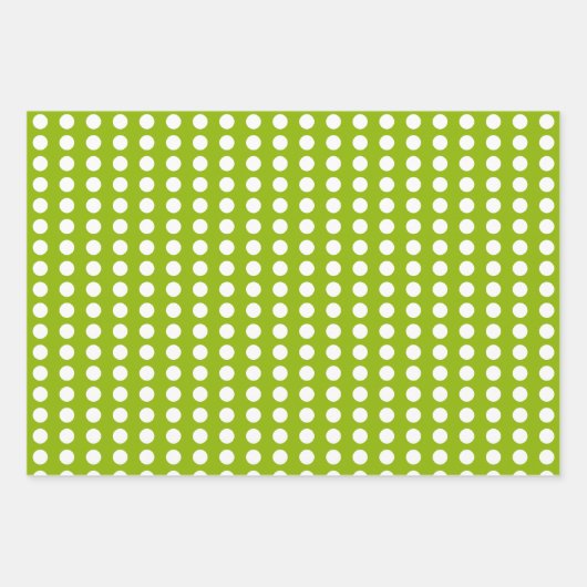 Polka dots hartjes witte appel groen inpakpapier vel (Voorkant)