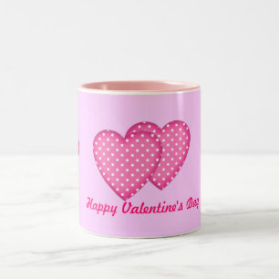 Polka Dots Hearts Tweekleurige Koffiemok