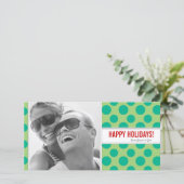 Polka Dots Holiday-fotokaart Feestdagenkaart (Staand voorkant)