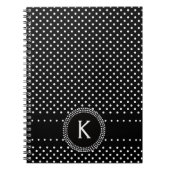 Polka Dots in Black and White met Mod Circle Notitieboek (Voorkant)