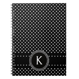Polka Dots in Black and White met Mod Circle Notitieboek