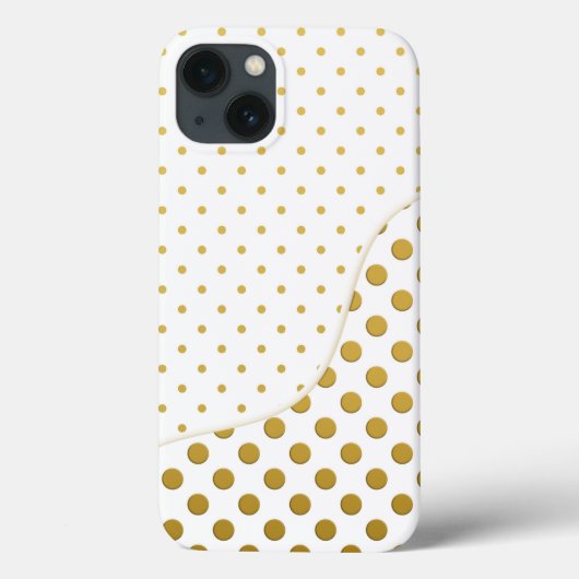 Polka Dots in Gold en White Case-Mate iPhone Case (Achterkant)