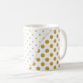Polka Dots in Gold en White Koffiemok (Voorkant rechts)
