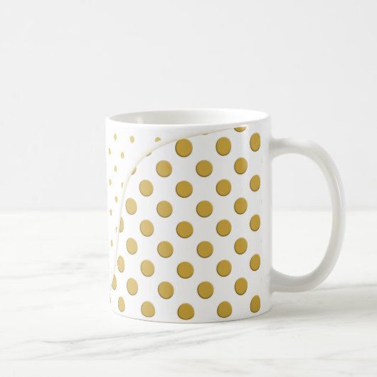 Polka Dots in Gold en White Koffiemok (Rechts)