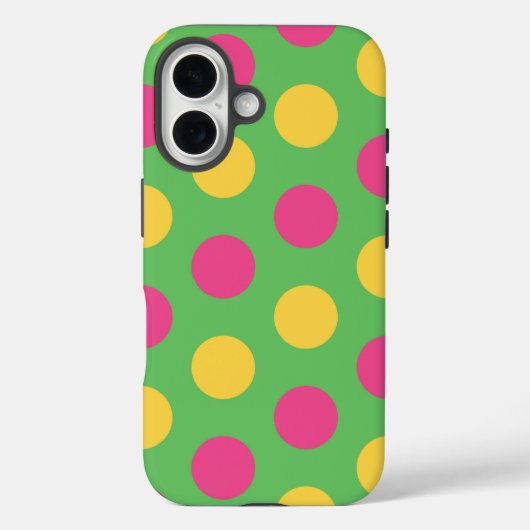 Polka Dots in Lime Green Hot Roze en Geel Case-Mate iPhone Case (Achterkant)