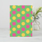 Polka Dots in Lime Green Hot Roze en Geel Kaart (Staand voorkant)