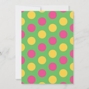 Polka Dots in Lime Green Hot Roze en Geel Kaart
