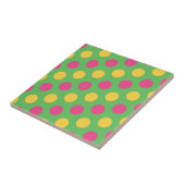 Polka Dots in Lime Green Hot Roze en Geel Tegeltje (Zijkant)