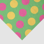 Polka Dots in Lime Green Hot Roze en Geel Tissuepapier (Detail)