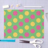 Polka Dots in Lime Green Hot Roze en Geel Tissuepapier (Craft)