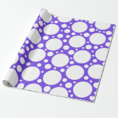 Polka Dots in Paars en wit Cadeaupapier (Uitgerold)