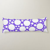 Polka Dots in Paars en wit Lichaamskussen (Achterkant)