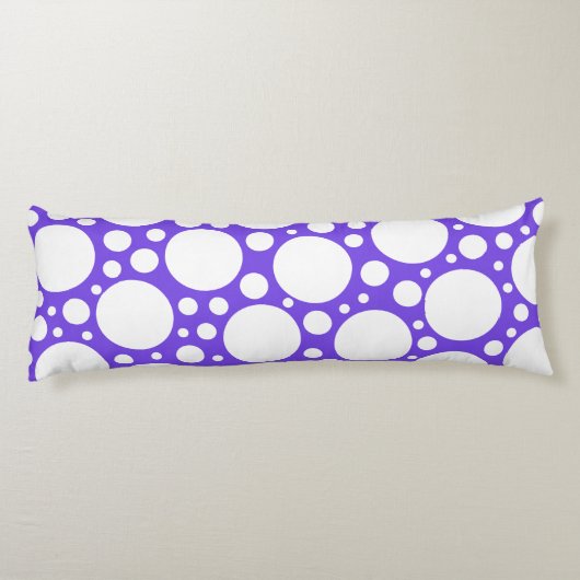 Polka Dots in Paars en wit Lichaamskussen (Achterkant)