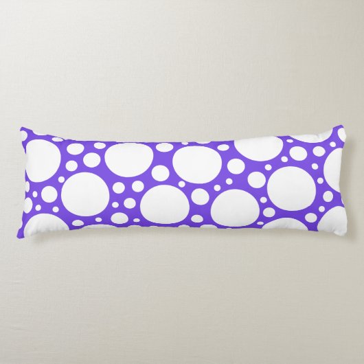 Polka Dots in Paars en wit Lichaamskussen (Voorkant)