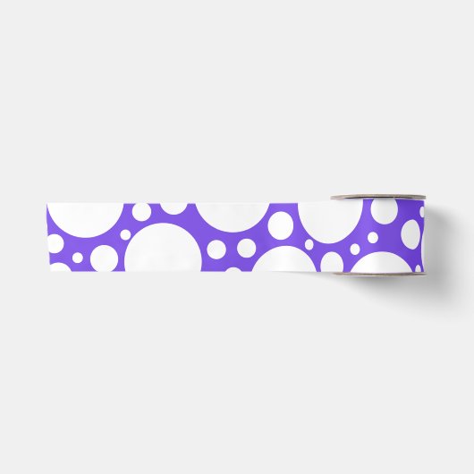 Polka Dots in Paars en wit Satijnen Lint (Voorkant)