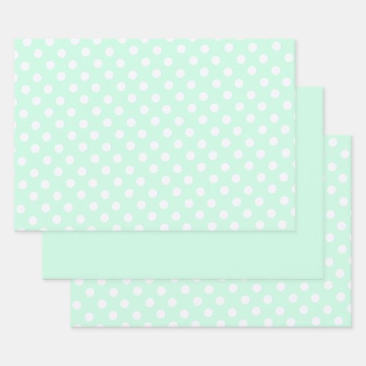 polka dots in pastel mint green inpakpapier vel (Set)