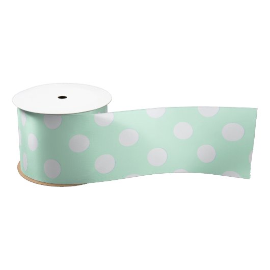 polka dots in pastel mint green satijnen lint (Spoel)