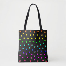 Polka Dots in regenboogverzonken metalen ontwerp Tote Bag