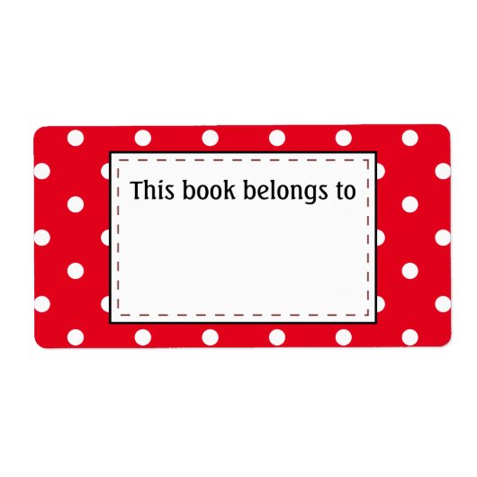 Polka Dots in rood en wit Etiket (Voorkant)