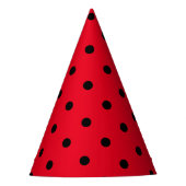 Polka Dots in rood en zwart Feesthoedjes (Voorkant)