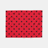 Polka Dots in rood en zwart Fleece Deken (Voorkant (Horizontaal))