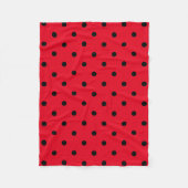 Polka Dots in rood en zwart Fleece Deken (Voorkant)